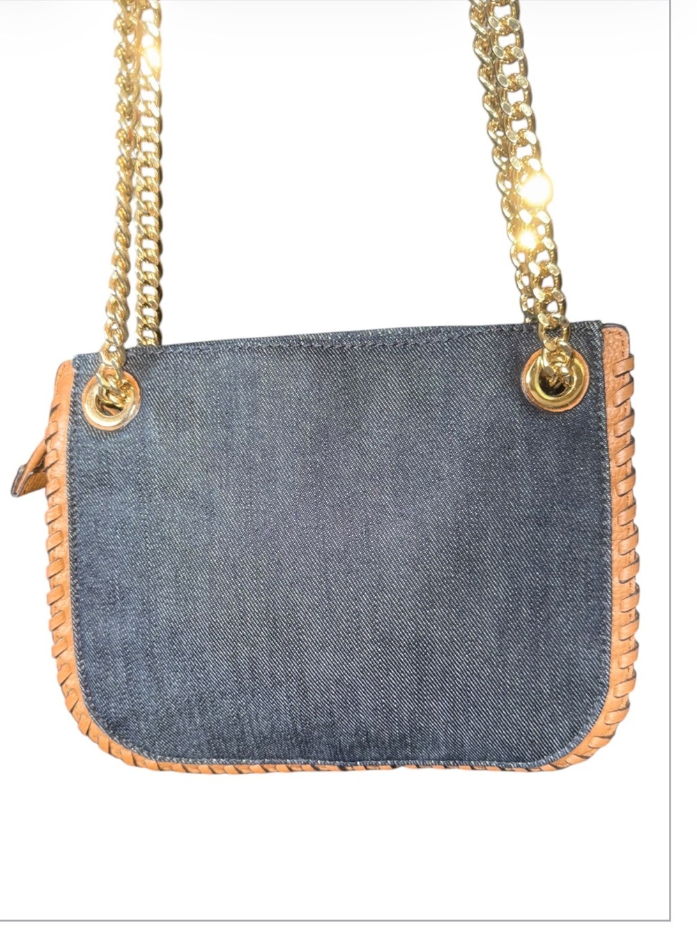 Michael Kors Denim & Leather Chain Crossbody Shoulder Bag - Picture 5 of 16